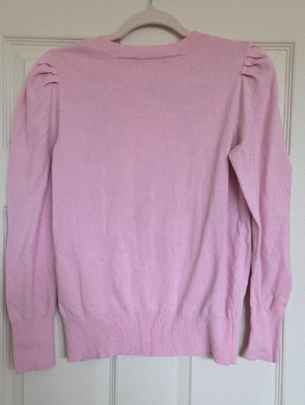 Marella Soft Pink Puff-Shoulder Crewneck Sweater - Picture 4 of 5